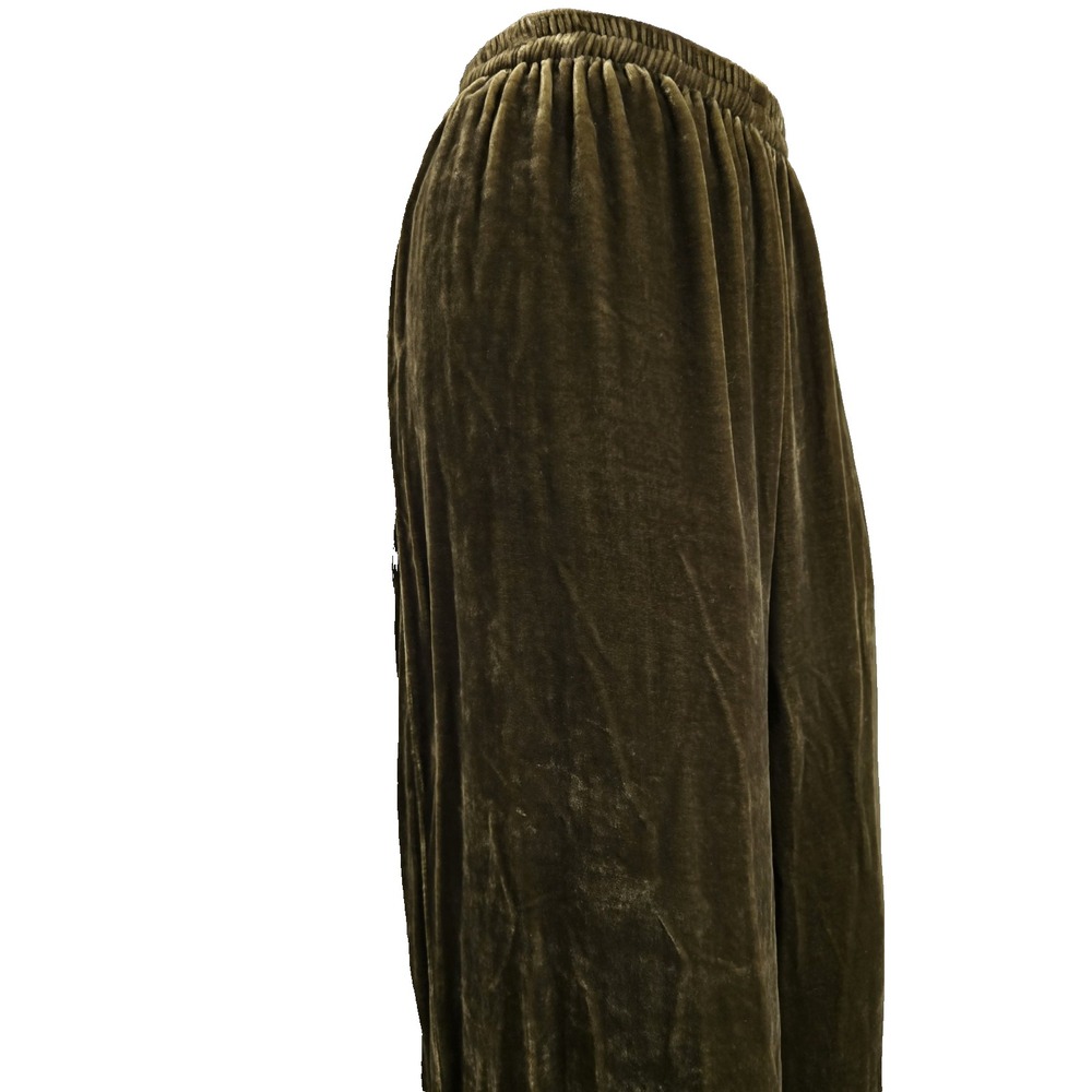 Soft Surroundings Olive Green Velvet Wide Leg Pants Elastic Waist Womens Large - Picture 4 of 8